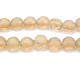 8 mm (0.3 inch) Flat Frosted Glass Beads, Faceted Flat Rondelle Beads - Champagne