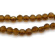 8 mm (0.3 inch) Flat Frosted Glass Beads, Faceted Flat Rondelle Beads - Dark Topaz (Brown)