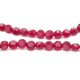 6 mm Flat Frosted Glass Beads, Faceted Flat Rondelle Beads - Siam (Red)