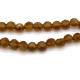 6 mm Flat Frosted Glass Briolette Beads, Faceted Flat Rondelle Beads - Dark Topaz (Brown)