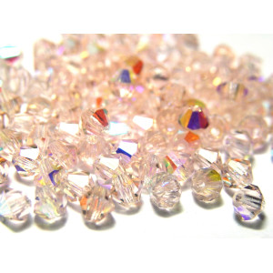 4 mm Czech MC Small Faceted Glass Bicone Beads - R...