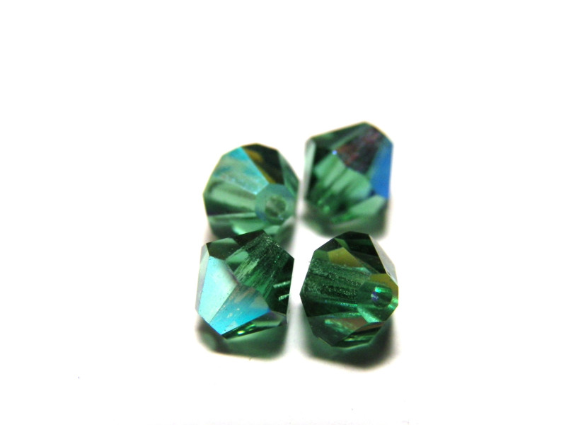 Große Glas-Doppelkegelperlen 6 mm - Turmalin AB