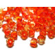 4 mm Czech MC Small Faceted Glass Bicone Beads - Fire Opal