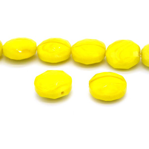 14 mm Large Hand-Made Faceted Flat Round Glass Bea...
