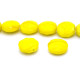 14 mm Large Hand-Made Faceted Flat Round Glass Beads - Yellow - 12 pc.
