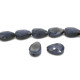 13.5 mm Large Hand-Made Faceted Drop Shaped Glass Beads - Montana Blue - 12 pc.