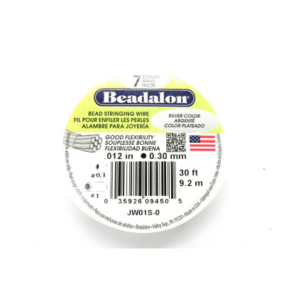 0,30 mm Beadalon 7-Strang Schmuckdraht - 9,2 m - Silberfarben