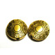 10.5 mm Flat Round Tibetan Paddle Beads, Coin Metal Beads with Meander Pattern - Antique Gold - 20 pc