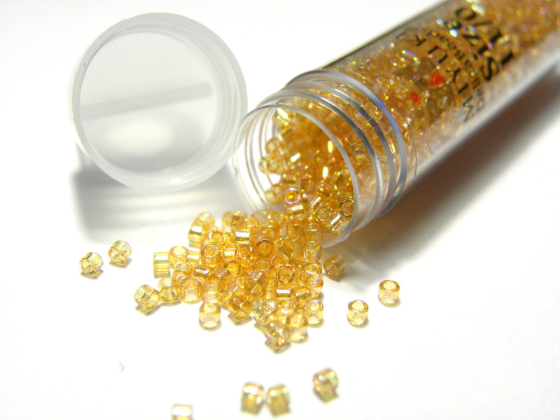 11/0 Miyuki Delica Seed Beads -  Light Topaz AB - DB 100 - 7.2 g Vial