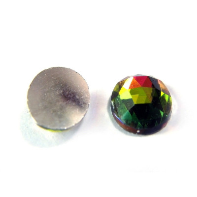 10 x 8 mm Faceted Glass Oval Flat-back Cabochon (4 pc.) Crystal Medium Vitrail