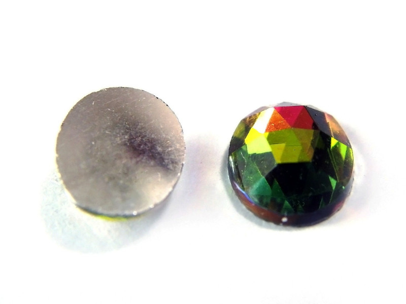 10 x 8 mm Faceted Glass Oval Flat-back Cabochon (4 pc.) Crystal Medium Vitrail