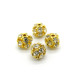 6 mm Round Rhinestone Beads, Strass Balls - Gold or Silver/Crystal (4 pc.)