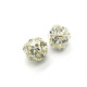 10 mm Large Round Rhinestone Strass Balls - Gold or Silver/Crystal - 2 pc