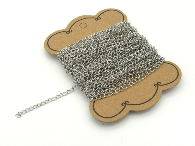 3 mm x 1,5 mm Edelstahldrehkette - Gelötete Glieder - 1 m, 5 m od. 10 m