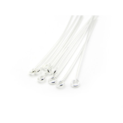 40 mm x 0,7 mm lange Kettelstifte aus Sterling Silber 925 (10 oder 20 Stk.)