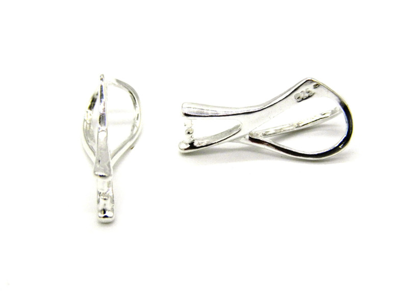 15.5 mm M Sterling Silver 925 Pendant Pinch Bail - for Medium-sized Swarovski® Elements and Other Pendants 15.5 mm M Sterling Silver 925 Pendant Pinch Bail - for Medium-sized Swarovski® Elements and Other Pendants