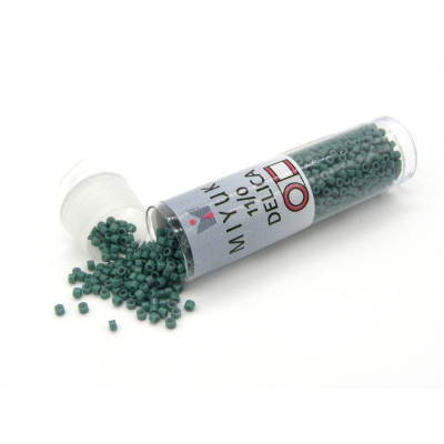 11/0 (1.6 x 1.3 mm) Miyuki Delica Japanese Seed Beads, Cylindrical Seed Beads -  DURACOAT Eucalyptus Opaque - DB 2131- 7.2 g
