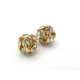 10 mm Large Round Rhinestone Strass Balls - Gold or Silver/Crystal - 2 pc