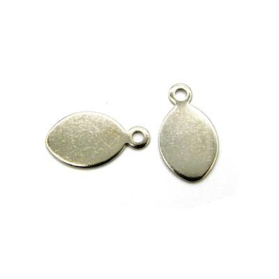 10 mm Medium Oval Brass (Platinum Silver) Stamping Blanks - Charms (10 pc.)