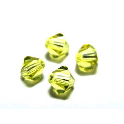6 mm Czech MC Faceted Glass Bicone Beads - Jonquil Yellow