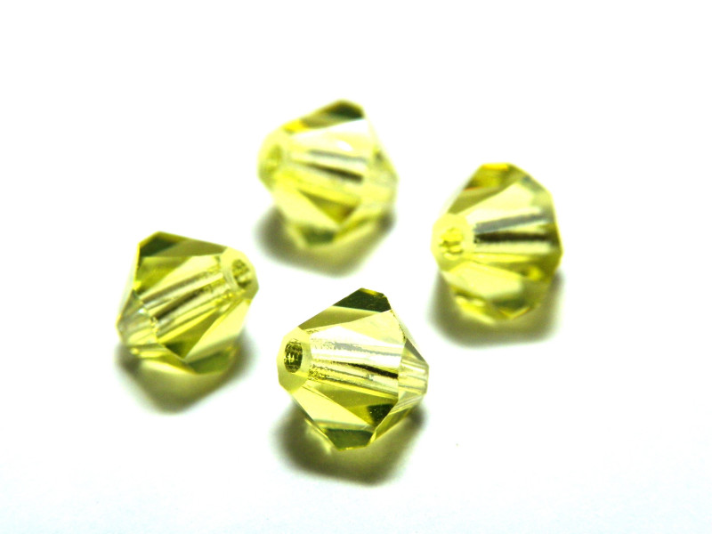 6 mm Czech MC Faceted Glass Bicone Beads - Jonquil Yellow