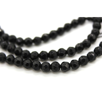 4 mm runde facettierte Onyxperlen