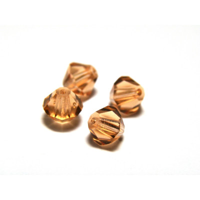 6 mm Czech MC Faceted Glass Bicone Beads - Light Peach