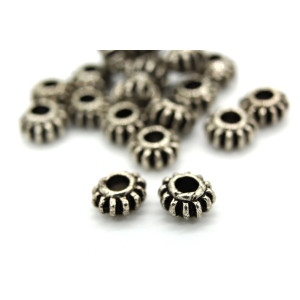 7 mm Tibetan Style Wheel-Shaped Rondelle Spacer Be... 7 mm Tibetan Style Wheel-Shaped Rondelle Spacer Be...
