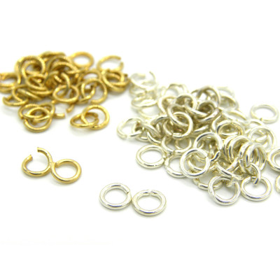 5 mm HQ Jump Rings - Silver or Gold Plated, 20 GA (100 Pc.)