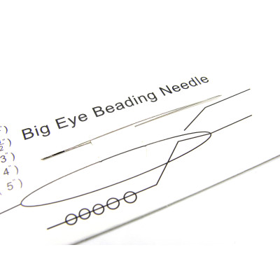 5.7 cm (2.2 inch) Medium-length Stainless Steel Big Eye Beading Needle - Easy Threading Split Needle (1 or 5 pc.)