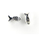Massives Sterling Silber 925 Mini Fisch Perlen - 7 x 4 mm - EU Qualität - Nickelfrei (1, 5 or 25 Perlen)