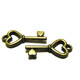 2x Herzförmiger Schlüssel Charm Anhänger 26 mm - Antikgold oder Antiksilber