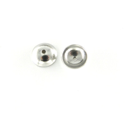 10 mm runde Extra große Edelstahl Perlenkappen (25 Stk.)