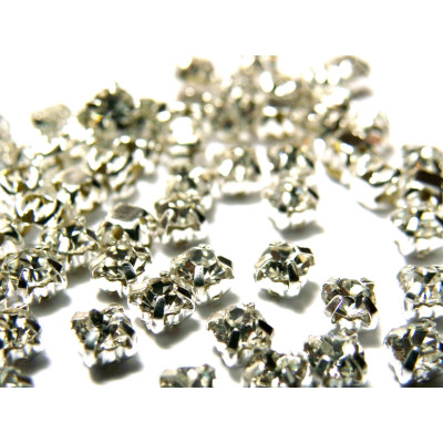 20 pc. Sew-on Crystal Montees Sew-on Rhinestones 3.8 mm - Silver/Crystal