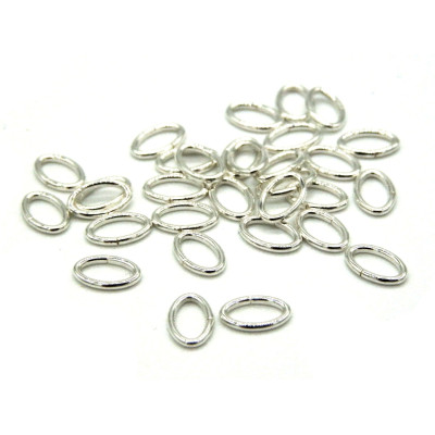 5 x 3.5 x 0.5 mm - 24 GA - High Quality - Oval Sterling Silver 925 Jump Rings (20 or 100 pc.)