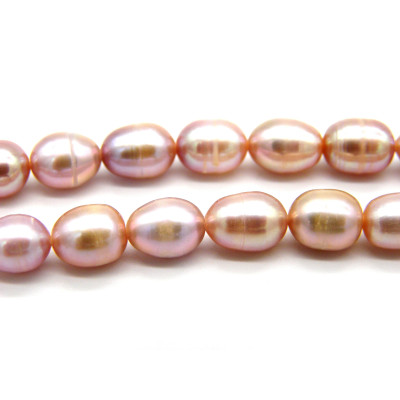 6 - 8 mm Large Rice-shaped Freshwater Cultured Pearls - Pink (10 Pc.)