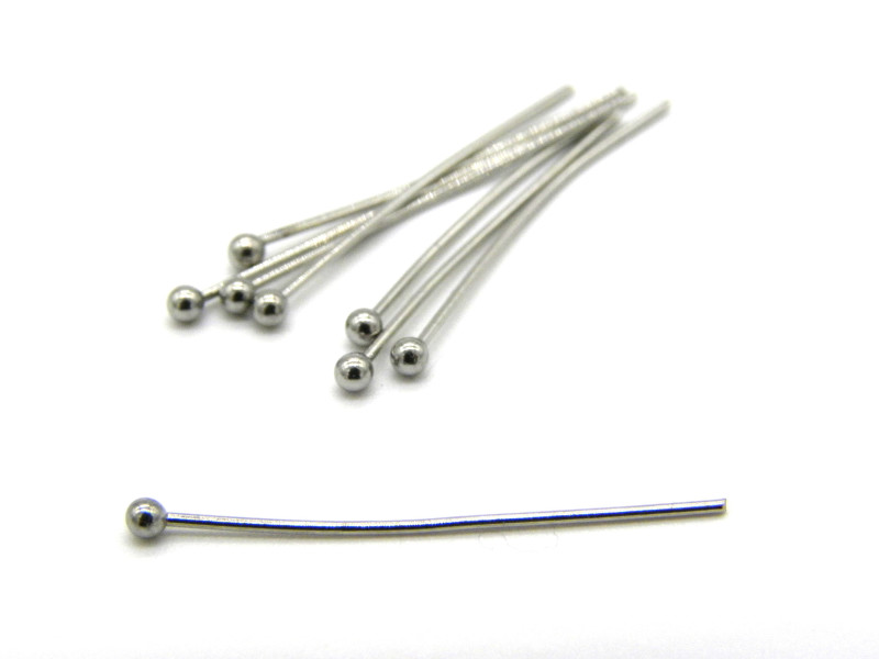 Kurze Nietstifte mit Kugel aus Edelstahl 304  - 25 mm x 0,7 mm - 50 Stk.