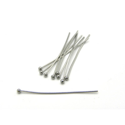 35 mm (1.5 inch) x 0.7 mm (21 GA) 304 Stainless Steel Head Pins, Stainless Steel Ball Head Pins - 50 Pc.