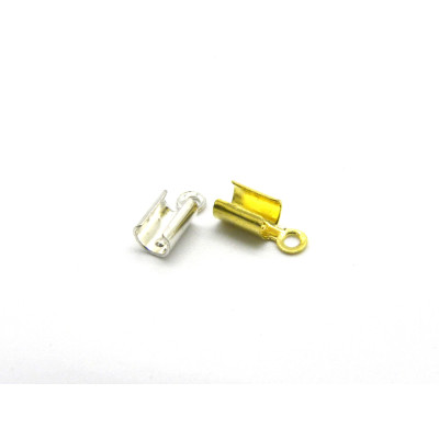 5 x 3 mm Quetsch-Endkappen für Halskette - Versilbert oder Vergoldet (10 Stk.)