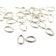 5,0 x 3,5 x 0,5 mm - 24 GA - Sterlingsilber 925 ovale Biegeringe (20 oder 100 Stk.)