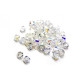 4 mm Czech MC Small Faceted Glass Bicone Beads - Crystal AB