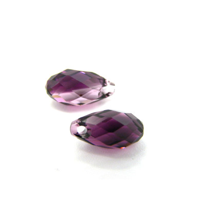 11 x 5.5 mm Swarovski® 6010 Drops - Swarovski® Pendants - Genuine Austrian Crystal - Dual Tone - AMETHYST BLEND (2 Pc.)