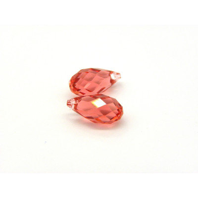 11 x 5.5 mm Swarovski® 6010 Drops - Swarovski® Pendants - Genuine Austrian Crystal - PADPARADSCHA (2 Pc.)