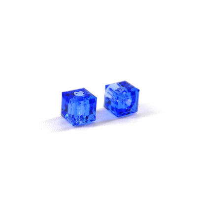 4 mm Swarovski® 5601 Cube - Genuine Austrian Crystal (4 Pc.) - SAPPHIRE (206)