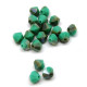 6 mm Tschechische MC Doppelkegelperlen, facettierte böhmische Kristallperlen - Green Turquoise Celsian