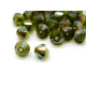 6 mm Czech MC Faceted Glass Bicone Beads - Olivine Celsian
