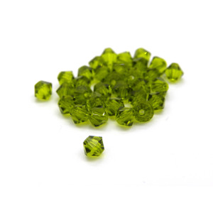 4 mm Czech MC Small Faceted Glass Bicone Beads - O...