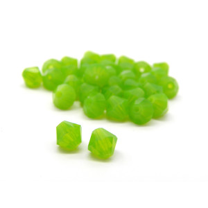 6 mm Czech MC Faceted Glass Bicone Beads - Green O...
