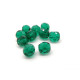 7 mm Round Faceted Fire-polished Czech Glass Beads - Emerald