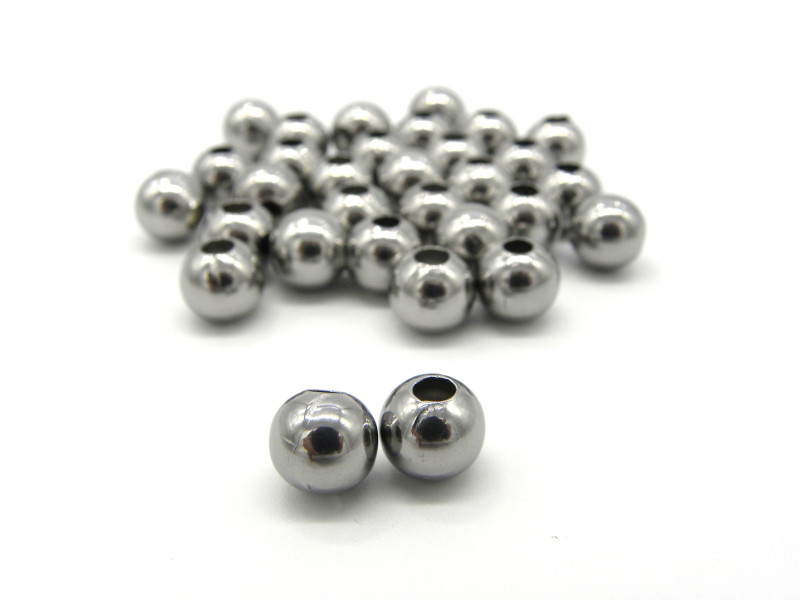 8 mm Medium-Sized Light Round Stainless Steel Beads - Filler Beads - Large Hole - Silver Colour - 10, 50 or 100 pc. 8 mm Medium-Sized Light Round Stainless Steel Beads - Filler Beads - Large Hole - Silver Colour - 10, 50 or 100 pc.